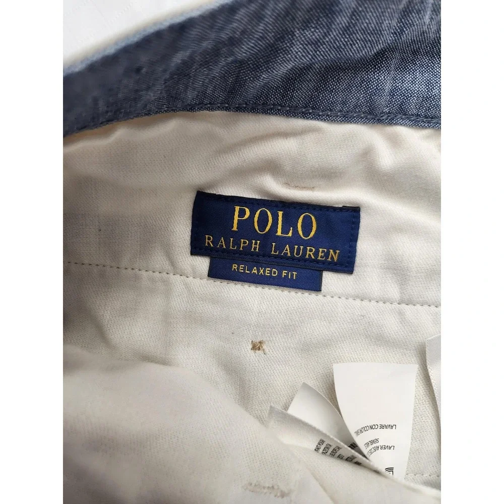 Polo Ralph Lauren Shorts Mens 38 Beige Relaxed Fit Chino 10 Inseam Cotton